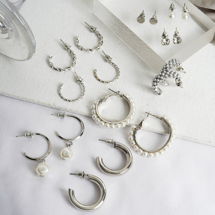 Gleefully Yours Silver Earring Set