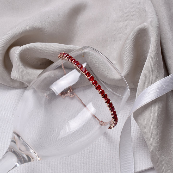 Nora Gold Tennis Red Bracelet