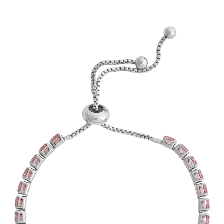 Nora Silver Tennis Pink Bracelet