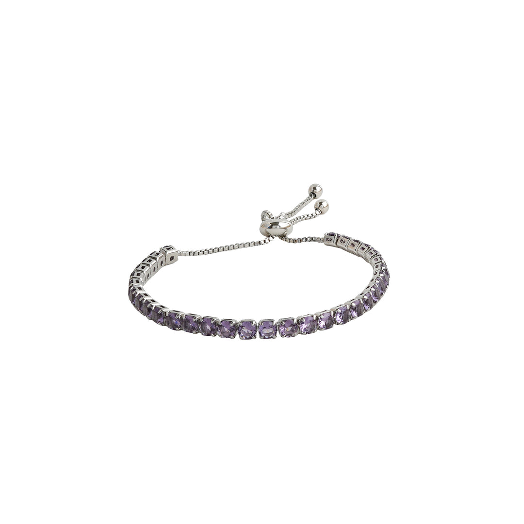 Nora Silver Tennis Purple Bracelet