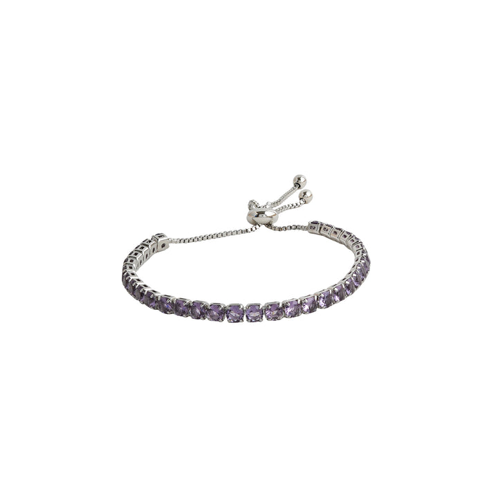 Nora Silver Tennis Purple Bracelet