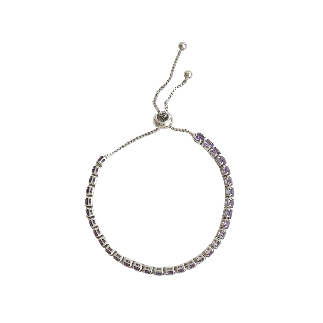 Nora Silver Tennis Purple Bracelet