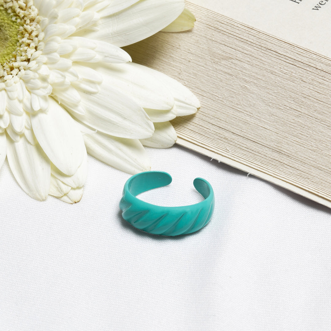 Turquoise Truffle Croissant Ring
