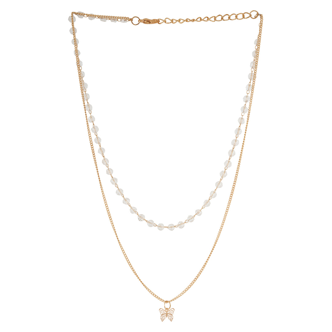 Beaded Wing Layered Necklace