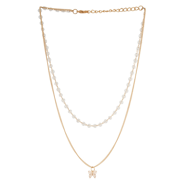 Beaded Wing Layered Necklace