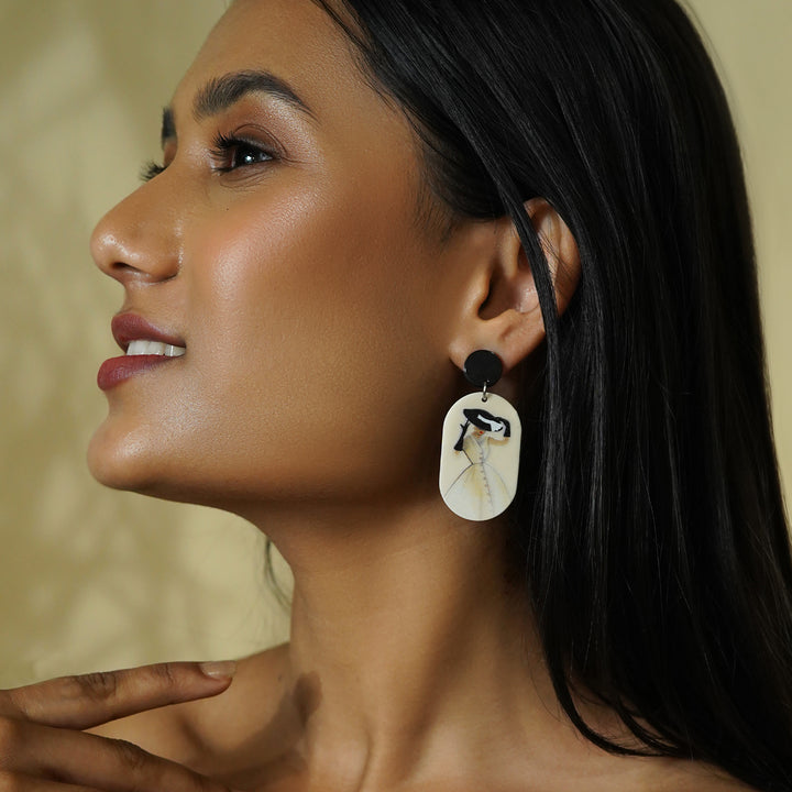 Lady In White Earrings