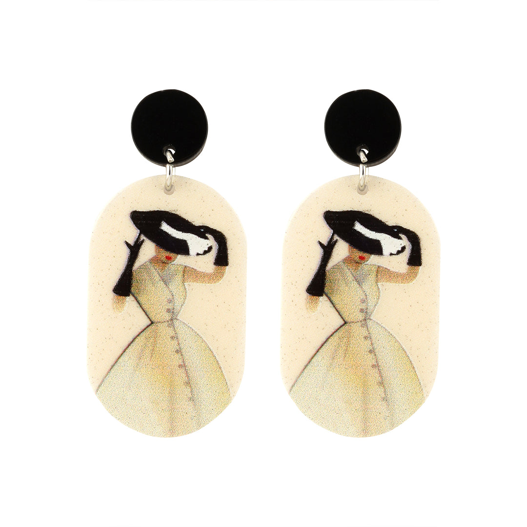 Lady In White Earrings