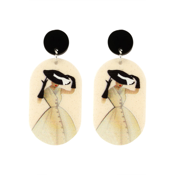 Lady In White Earrings