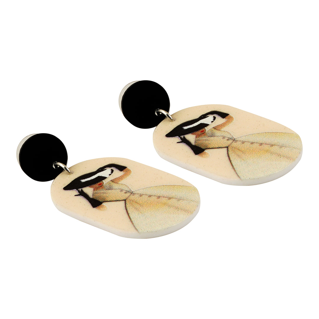 Lady In White Earrings