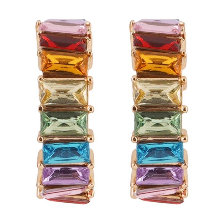 Myraa Hoop Multicolour Stone Earrings