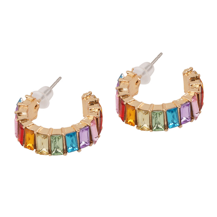 Myraa Hoop Multicolour Stone Earrings