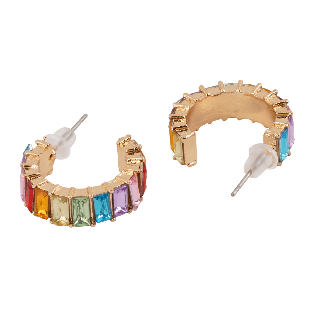 Myraa Hoop Multicolour Stone Earrings