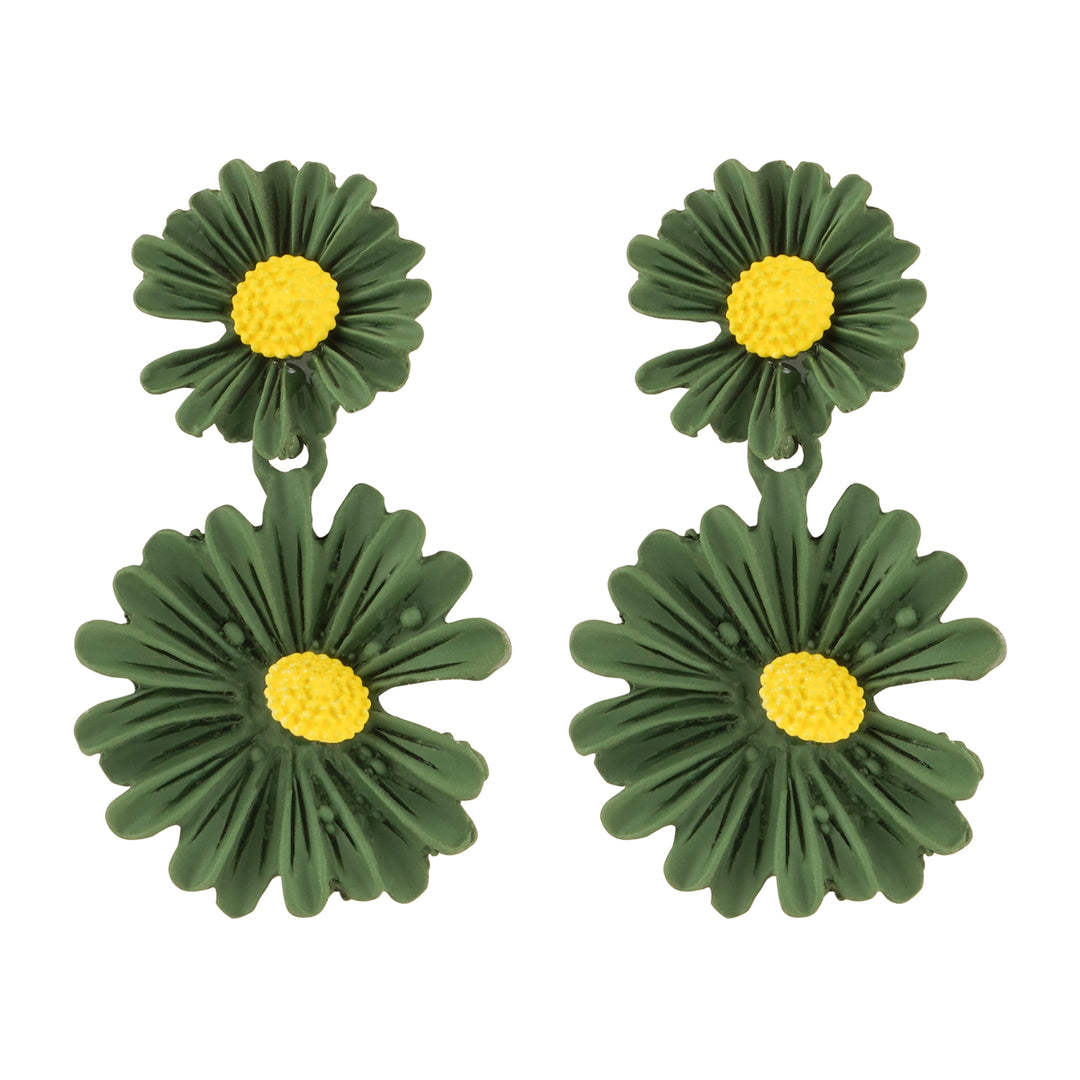 Maci Green Petal Floral Earrings