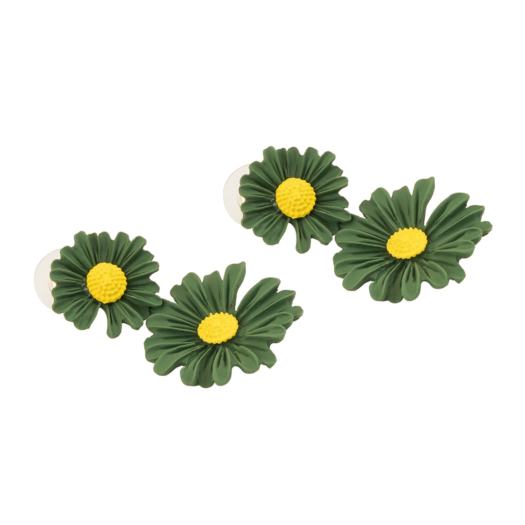 Maci Green Petal Floral Earrings