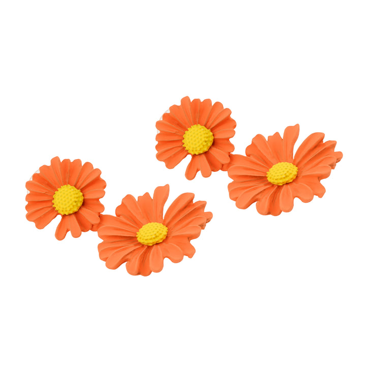 Maci Orange Petal Floral Earring