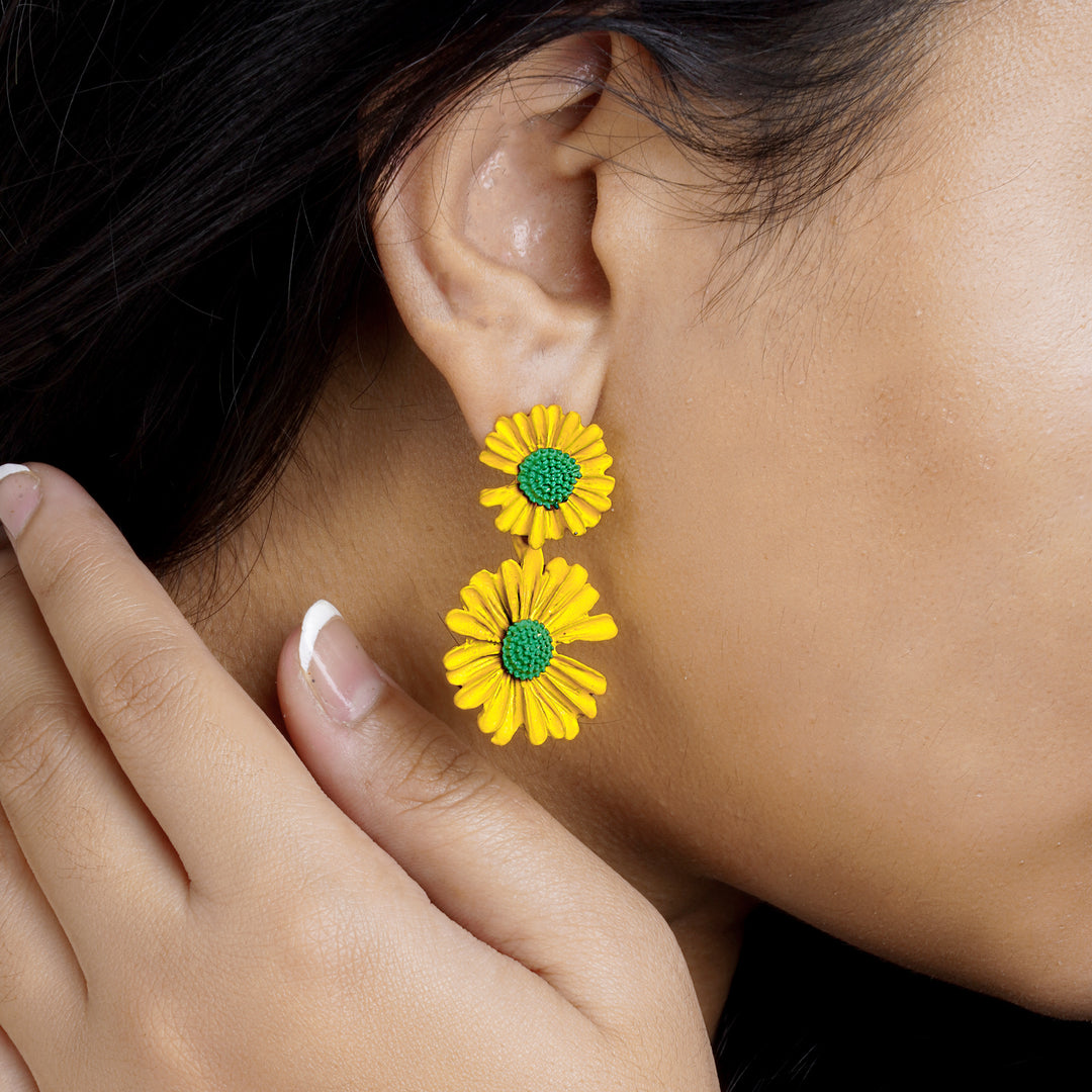 Maci Yellow Petal Floral Earring