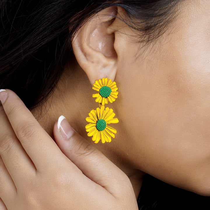 Maci Yellow Petal Floral Earring