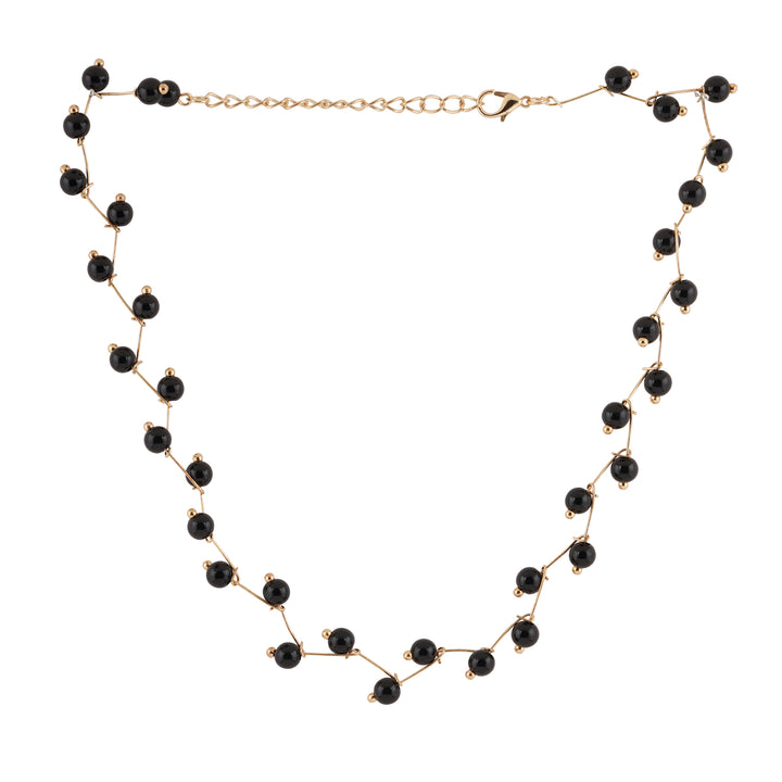 Sienaa Black Bead Necklace