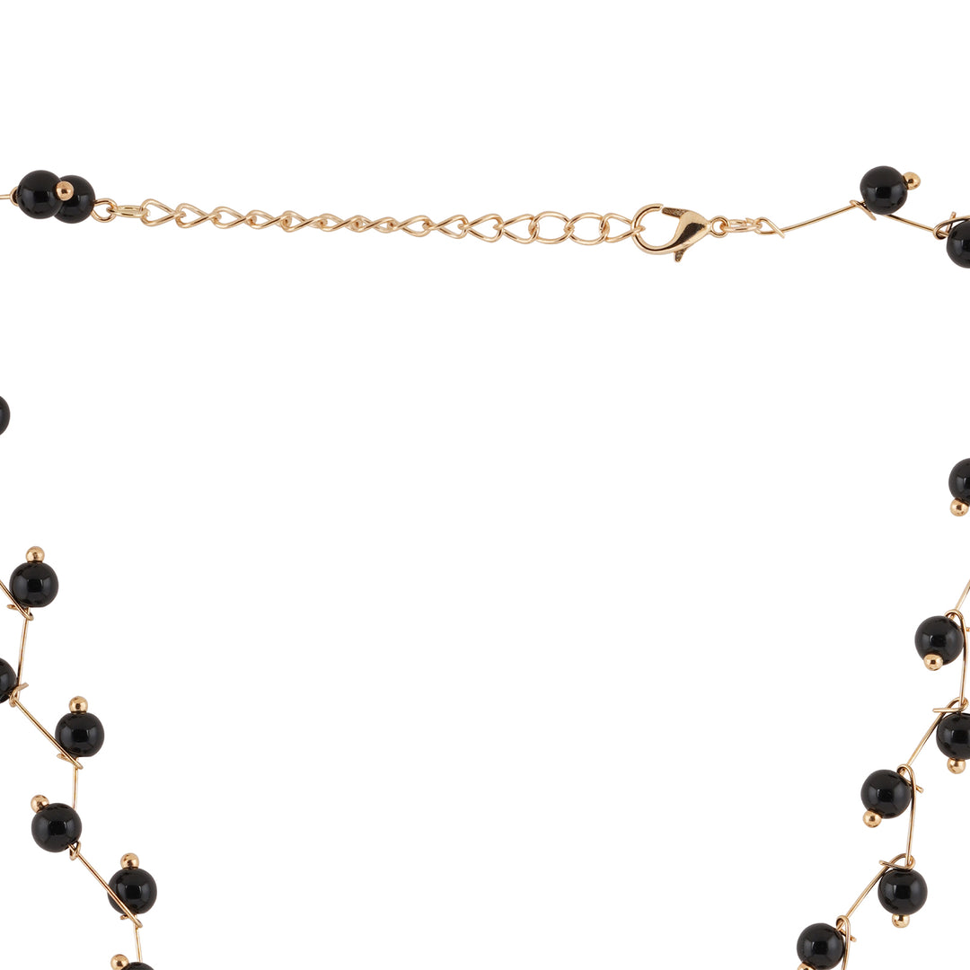 Sienaa Black Bead Necklace