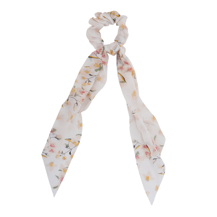 Rory White Floral Scarf Scrunchie