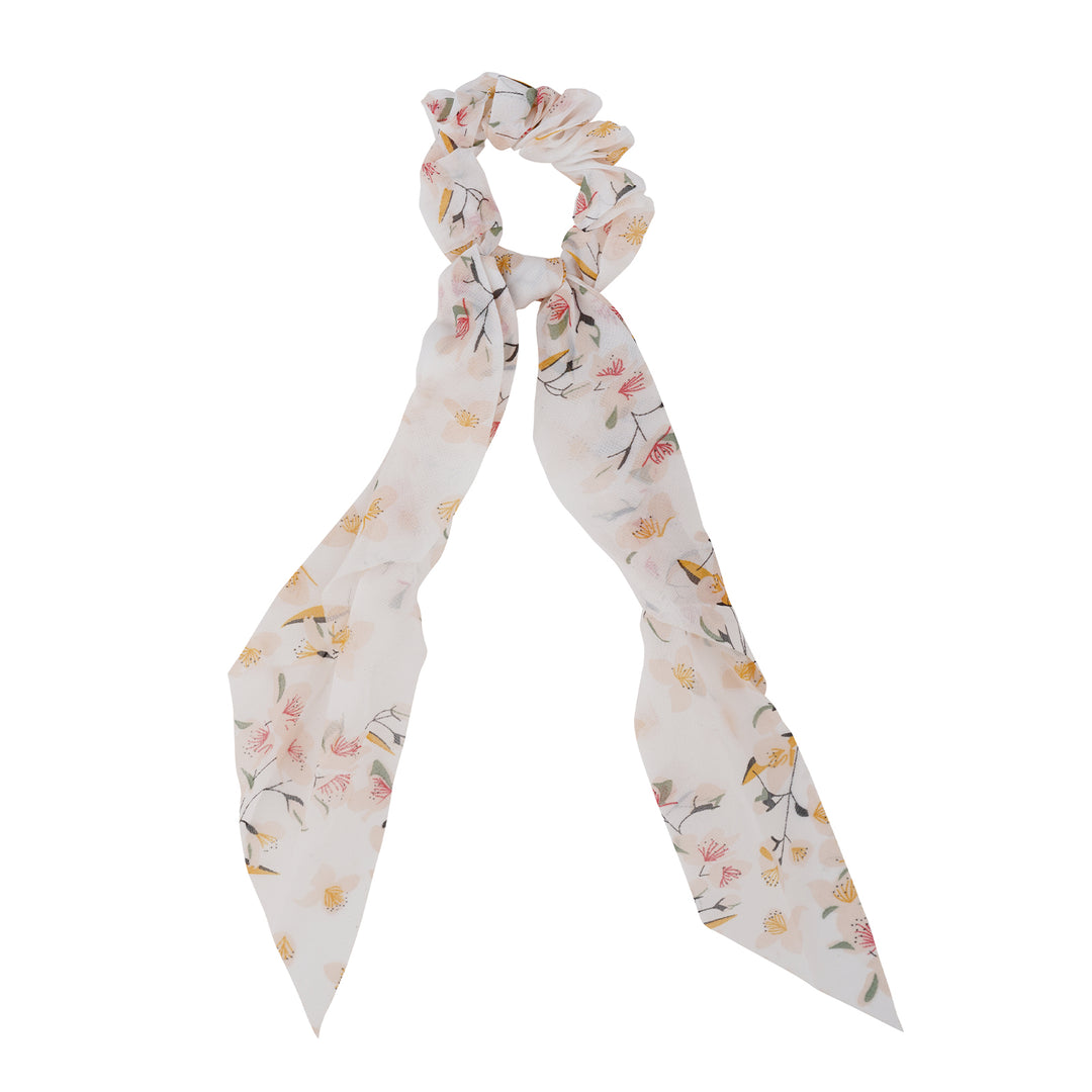 Rory White Floral Scarf Scrunchie