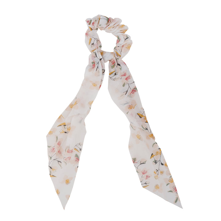 Rory White Floral Scarf Scrunchie