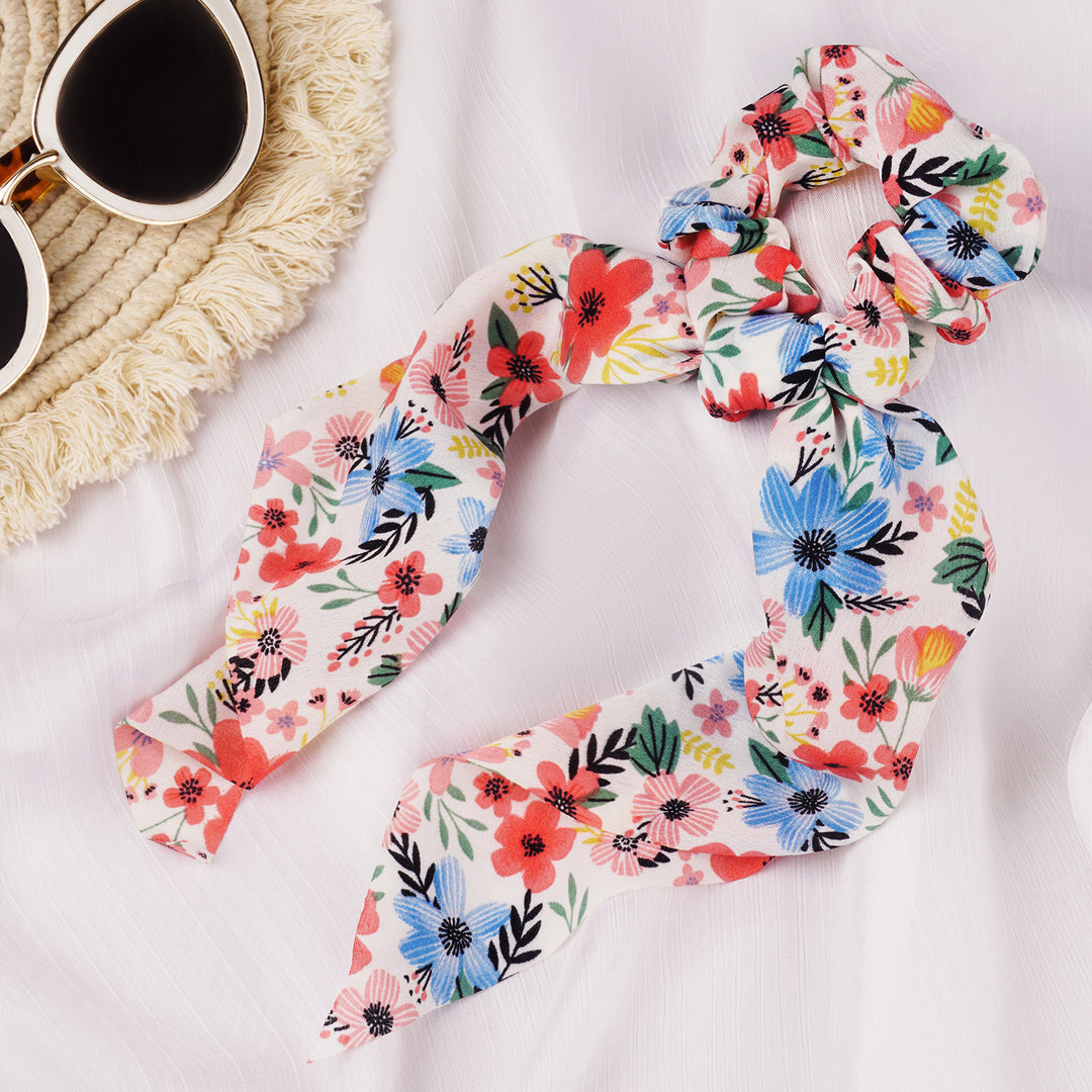 Shilon Floral Scarf Scrunchie