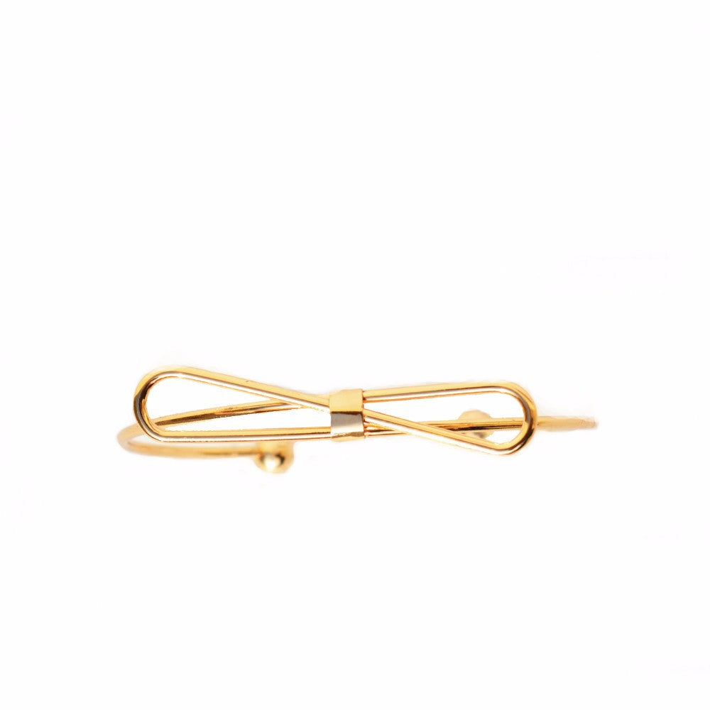 Elegant Bow Open Cuff Gold Bracelet - Joker & Witch