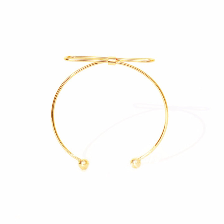 Elegant Bow Open Cuff Gold Bracelet - Joker & Witch
