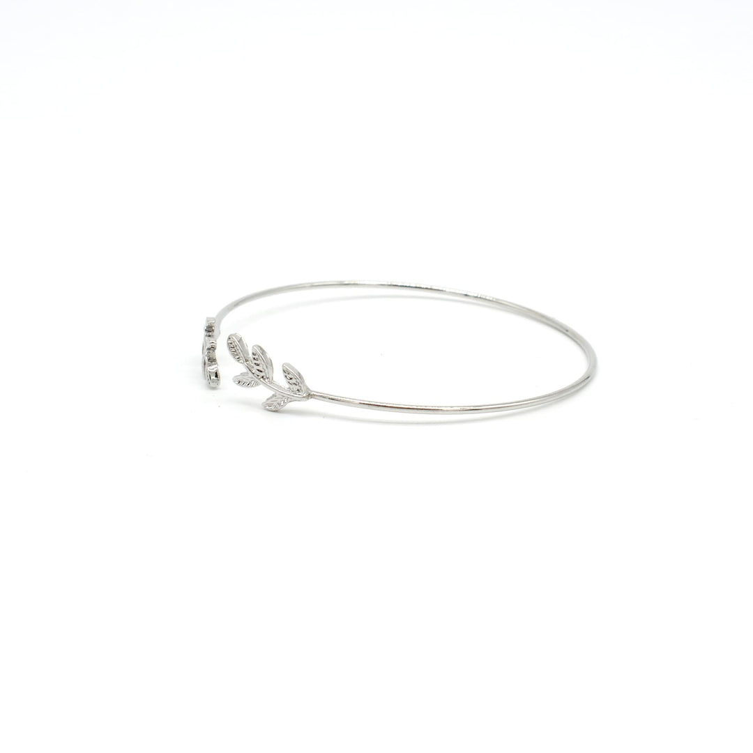 Open Cuff Leaves Silver Bracelet - Joker & Witch