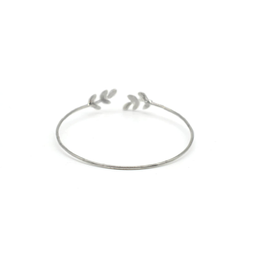 Open Cuff Leaves Silver Bracelet - Joker & Witch
