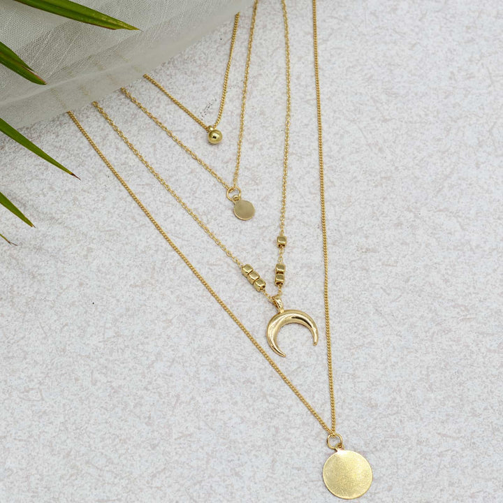 Aurora Layered Gold Necklace - Joker & Witch
