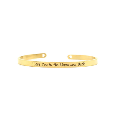 I Love You To The Moon And Back Gold Mantra Bands - Joker & Witch