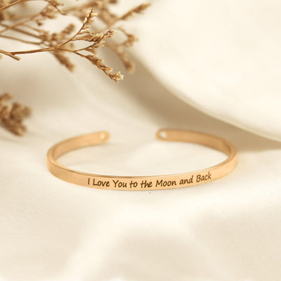 I Love You To The Moon And Back Rose Gold Mantra Bands - Joker & Witch
