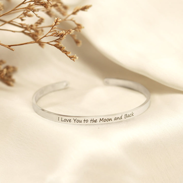 I Love You To The Moon And Back Silver Mantra Bands - Joker & Witch