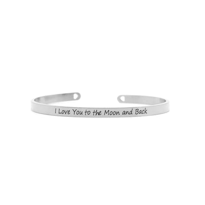 I Love You To The Moon And Back Silver Mantra Bands - Joker & Witch