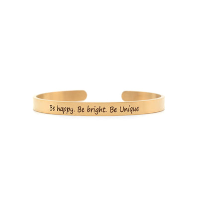 Be Happy, Be Bright, Be Unique Rose Gold Mantra Band - Joker & Witch