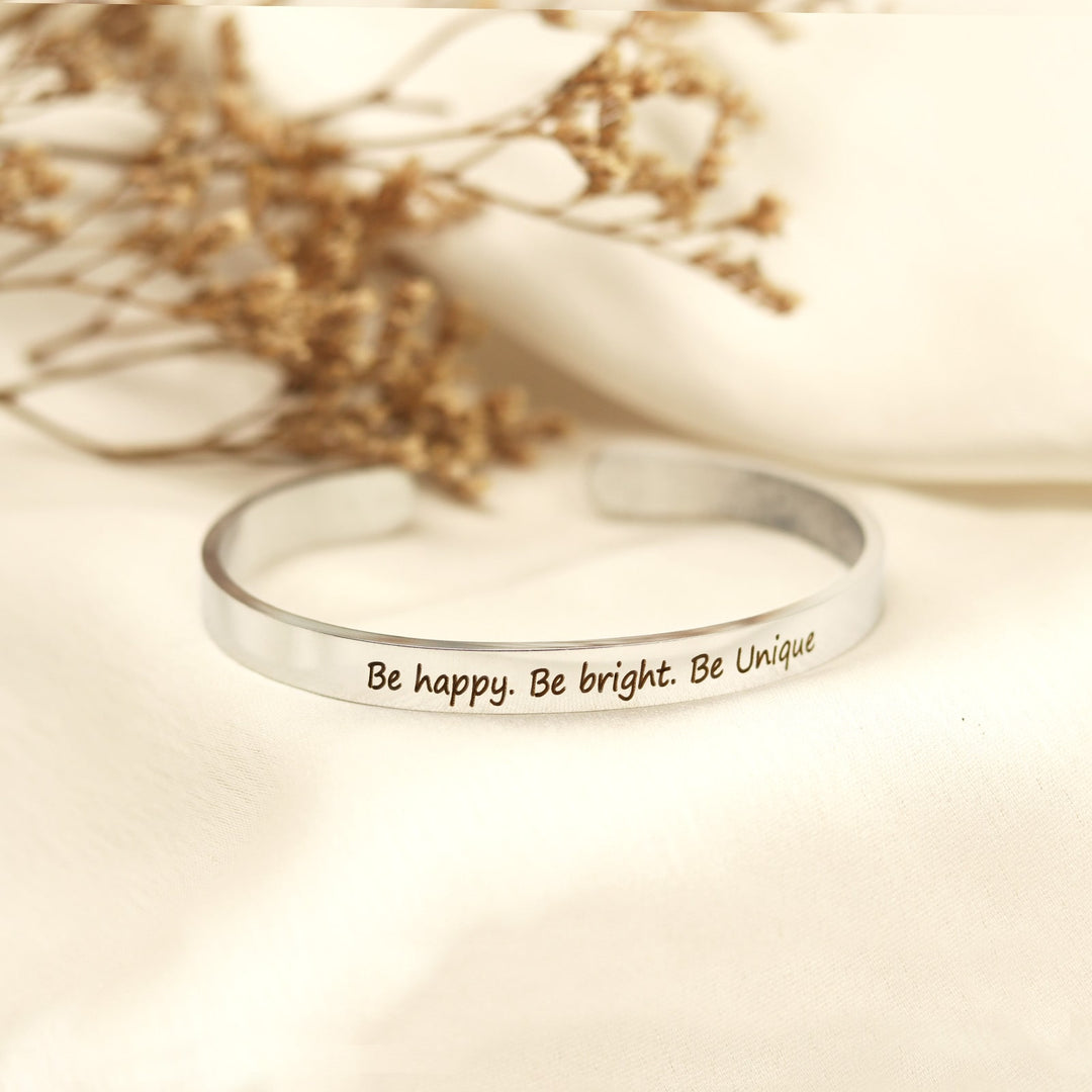 Be Happy, Be Bright, Be Unique Silver Mantra Band - Joker & Witch