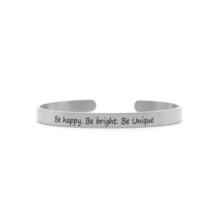Be Happy, Be Bright, Be Unique Silver Mantra Band - Joker & Witch