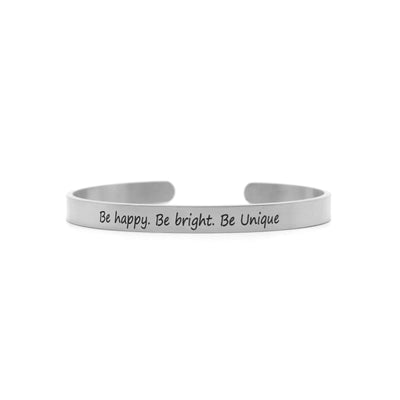 Be Happy, Be Bright, Be Unique Silver Mantra Band - Joker & Witch