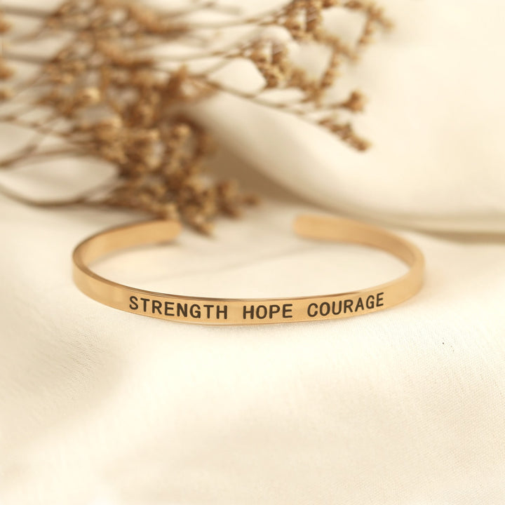 Strength Hope Courage Rose Gold Mantra Band - Joker & Witch