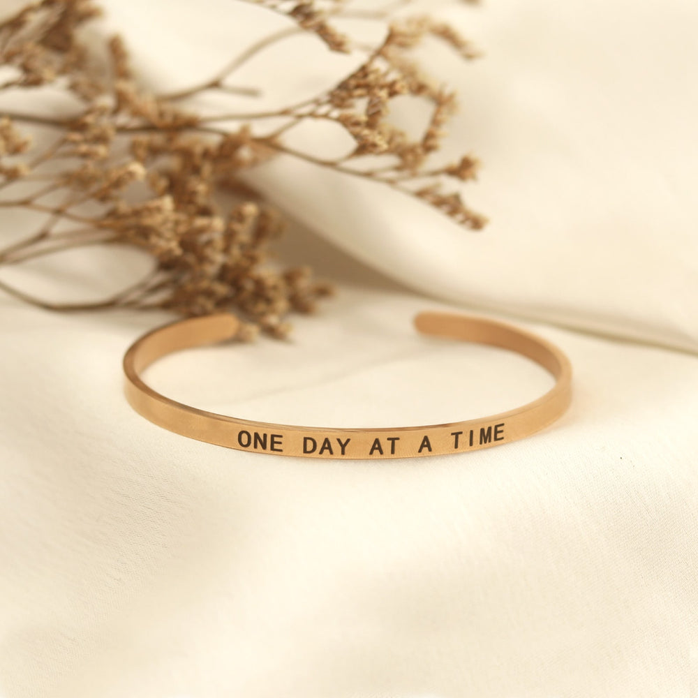One Day At A Time Rose Gold Mantra Band - Joker & Witch