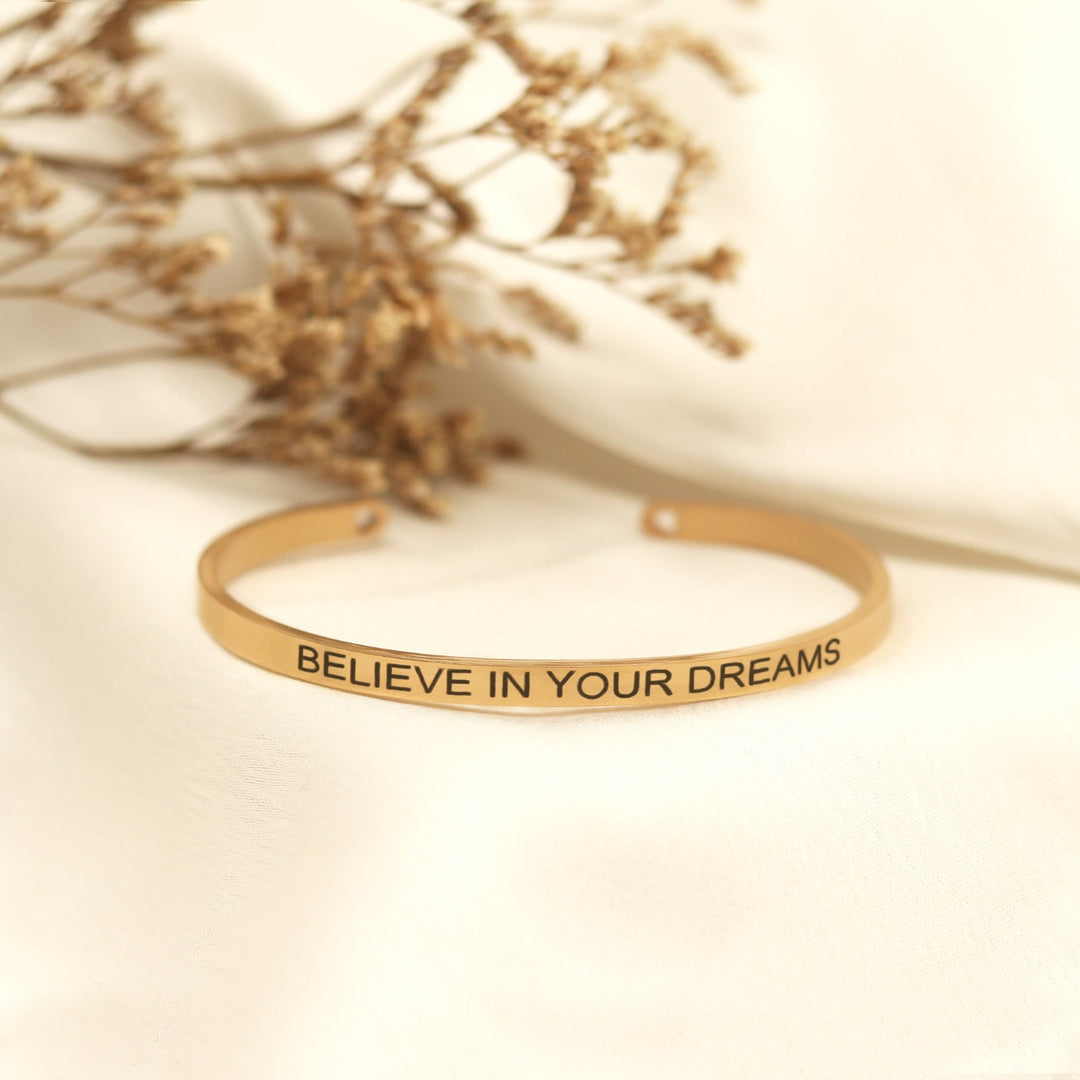 Believe In Your Dreams Rose Gold Mantra Band - Joker & Witch