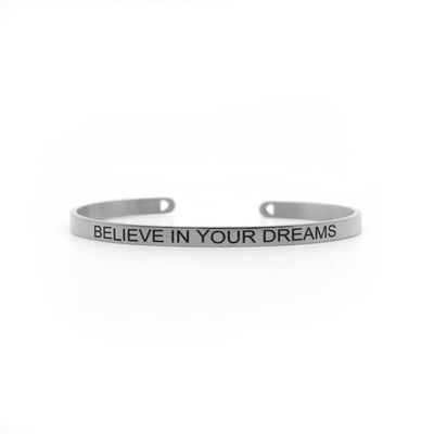 Believe In Your Dreams Silver Mantra Band - Joker & Witch