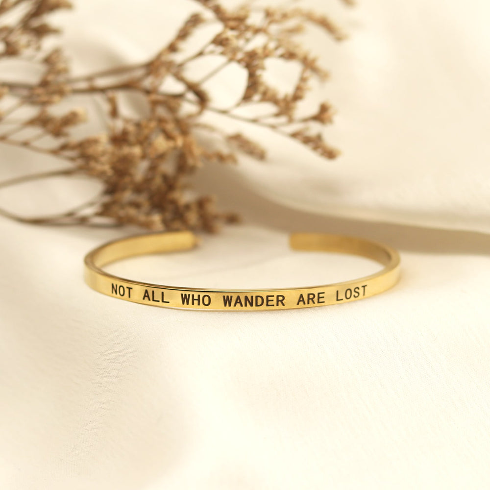 Not All Who Wander Are Lost Gold Mantra Band - Joker & Witch
