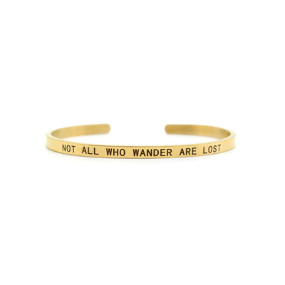 Not All Who Wander Are Lost Gold Mantra Band - Joker & Witch