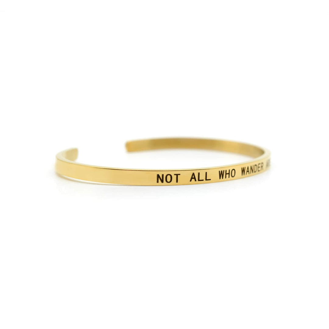 Not All Who Wander Are Lost Gold Mantra Band - Joker & Witch