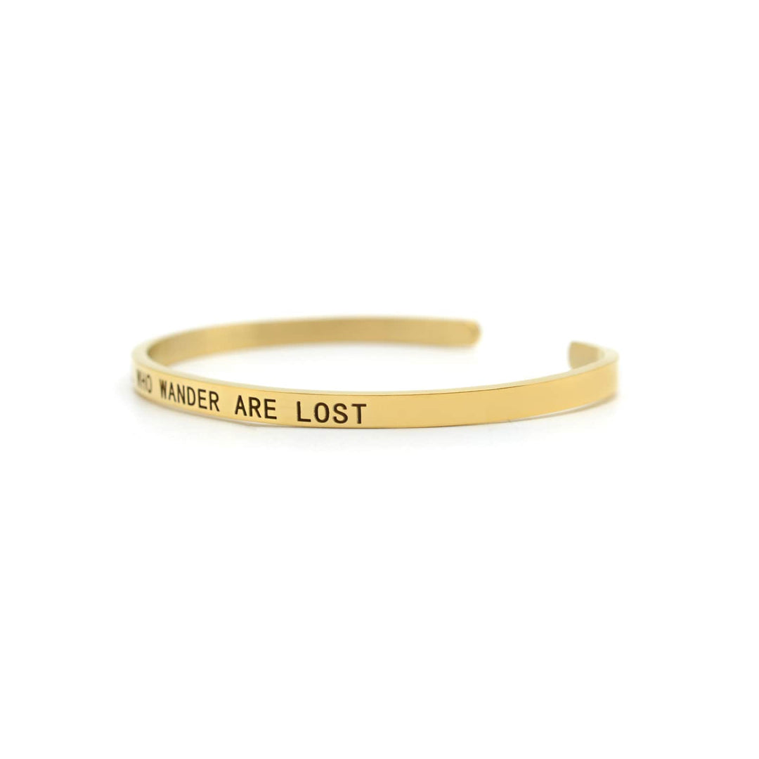 Not All Who Wander Are Lost Gold Mantra Band - Joker & Witch