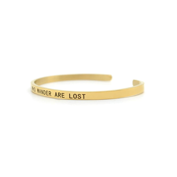Not All Who Wander Are Lost Gold Mantra Band - Joker & Witch