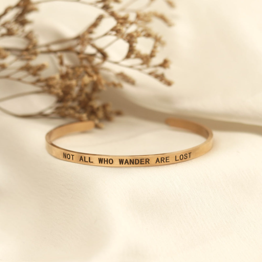 Not All Who Wander Are Lost Rose Gold Mantra Band - Joker & Witch